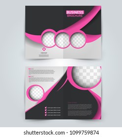 Abstract flyer design background. Brochure template. Can be used for magazine cover, business mockup, education, presentation, report. Pink and black color.