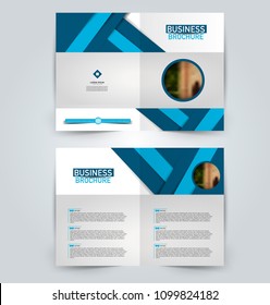 Abstract flyer design background. Brochure template. Can be used for magazine cover, business mockup, education, presentation, report. Blue color.