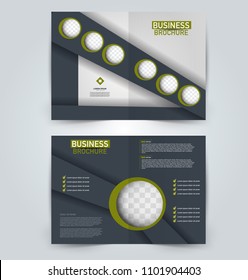 Abstract flyer design background. Brochure template. Can be used for magazine cover, business mockup, education, presentation, report. Grey and green color.