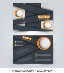 Abstract flyer design background. Brochure template. Can be used for magazine cover, business mockup, education, presentation, report. Grey and orange color.