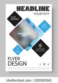 Abstract flyer design background. Brochure template. Can be used for magazine cover, business mockup, education, presentation, report. Vector eps 10.