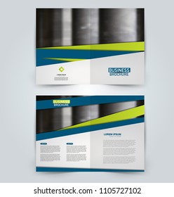 Abstract flyer design background. Brochure template. Can be used for magazine cover, business mockup, education, presentation, report. Blue and green color.