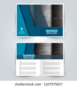 Abstract flyer design background. Brochure template. Can be used for magazine cover, business mockup, education, presentation, report. Blue color.