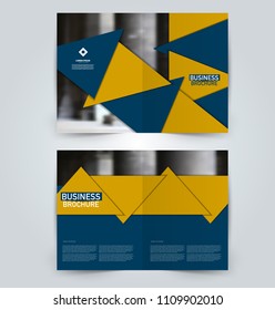 Abstract flyer design background. Brochure template. Can be used for magazine cover, business mockup, education, presentation, report. Blue and yellow color.