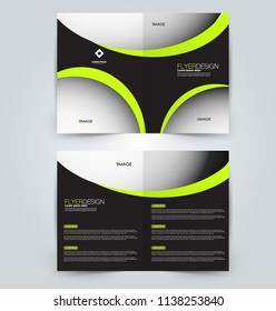 Abstract flyer design background. Brochure template. Can be used for magazine cover, business mockup, education, presentation, report. Black and green color.