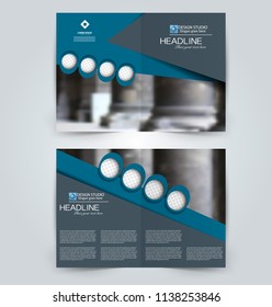 Abstract flyer design background. Brochure template. Can be used for magazine cover, business mockup, education, presentation, report. Blue color.