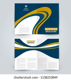 Abstract flyer design background. Brochure template. Can be used for magazine cover, business mockup, education, presentation, report. Blue and yellow color.