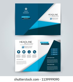 Abstract flyer design background. Brochure template. Can be used for magazine cover, business mockup, education, presentation, report. Blue color.