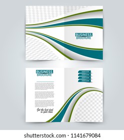 Abstract flyer design background. Brochure template. Can be used for magazine cover, business mockup, education, presentation, report. Blue and green color.