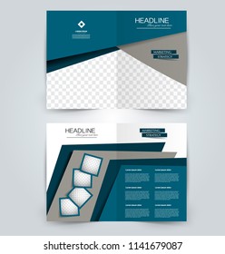 Abstract flyer design background. Brochure template. Can be used for magazine cover, business mockup, education, presentation, report. Blue color.