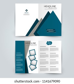 Abstract flyer design background. Brochure template. Can be used for magazine cover, business mockup, education, presentation, report. Blue color.