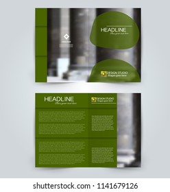 Abstract flyer design background. Brochure template. Can be used for magazine cover, business mockup, education, presentation, report. Green color.