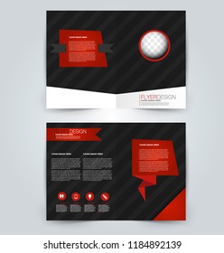 Abstract flyer design background. Brochure template. Can be used for magazine cover, business mockup, education, presentation, report. Black and orange color.