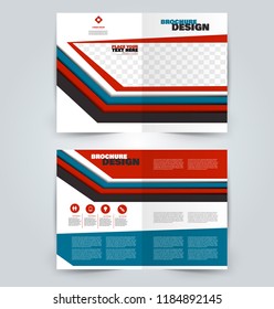 Abstract flyer design background. Brochure template. Can be used for magazine cover, business mockup, education, presentation, report. Blue and red color.