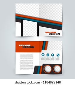 Abstract flyer design background. Brochure template. Can be used for magazine cover, business mockup, education, presentation, report. Blue and red color.