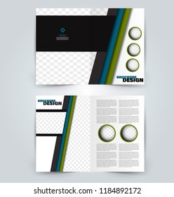 Abstract flyer design background. Brochure template. Can be used for magazine cover, business mockup, education, presentation, report. Blue and green color.
