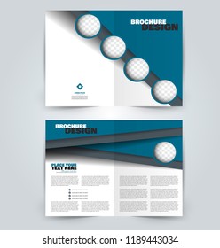 Abstract flyer design background. Brochure template. Can be used for magazine cover, business mockup, education, presentation, report. Blue color.