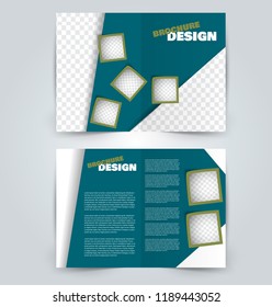 Abstract flyer design background. Brochure template. Can be used for magazine cover, business mockup, education, presentation, report. Green color.