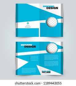 Abstract flyer design background. Brochure template. Can be used for magazine cover, business mockup, education, presentation, report. Blue color.