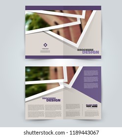 Abstract flyer design background. Brochure template. Can be used for magazine cover, business mockup, education, presentation, report. Purple color.