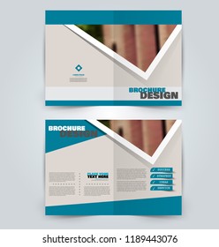 Abstract flyer design background. Brochure template. Can be used for magazine cover, business mockup, education, presentation, report. Blue color.