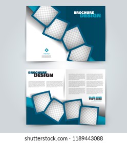 Abstract flyer design background. Brochure template. Can be used for magazine cover, business mockup, education, presentation, report. Blue color.