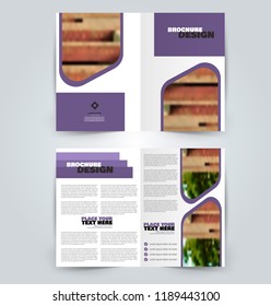 Abstract flyer design background. Brochure template. Can be used for magazine cover, business mockup, education, presentation, report. Purple color.