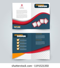 Abstract flyer design background. Brochure template. Can be used for magazine cover, business mockup, education, presentation, report. Blue, red, and orange color.