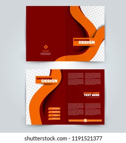 Abstract flyer design background. Brochure template. Can be used for magazine cover, business mockup, education, presentation, report. Red and orange color.
