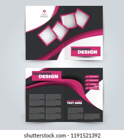 Abstract flyer design background. Brochure template. Can be used for magazine cover, business mockup, education, presentation, report. Black and pink color.