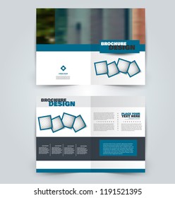 Abstract flyer design background. Brochure template. Can be used for magazine cover, business mockup, education, presentation, report. Blue color.