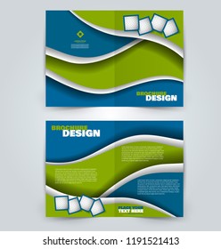 Abstract flyer design background. Brochure template. Can be used for magazine cover, business mockup, education, presentation, report. Blue and green color.