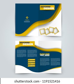 Abstract flyer design background. Brochure template. Can be used for magazine cover, business mockup, education, presentation, report. Blue and yellow color.