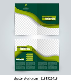Abstract flyer design background. Brochure template. Can be used for magazine cover, business mockup, education, presentation, report. Green color.