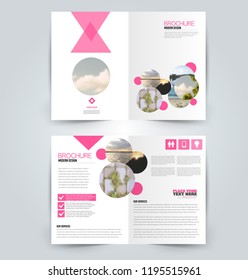 Abstract flyer design background. Brochure template. Can be used for magazine cover, business mockup, education, presentation, report. Pink color.