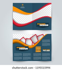 Abstract flyer design background. Brochure template. Can be used for magazine cover, business mockup, education, presentation, report. Blue, red,  and orange color.