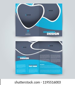Abstract flyer design background. Brochure template. Can be used for magazine cover, business mockup, education, presentation, report. Blue color.