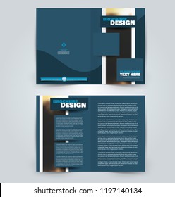 Abstract flyer design background. Brochure template. Can be used for magazine cover, business mockup, education, presentation, report. Blue color.