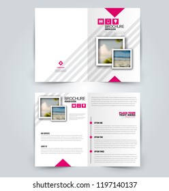 Abstract flyer design background. Brochure template. Can be used for magazine cover, business mockup, education, presentation, report. Pink color.