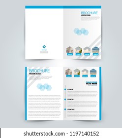 Abstract flyer design background. Brochure template. Can be used for magazine cover, business mockup, education, presentation, report. Blue color.