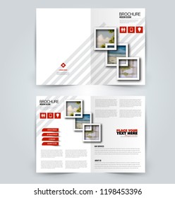 Abstract flyer design background. Brochure template. Can be used for magazine cover, business mockup, education, presentation, report. Red color. Vector illustration.