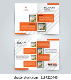 Abstract flyer design background. Brochure template. Can be used for magazine cover, business mockup, education, presentation, report. Orange color. Vector illustration.