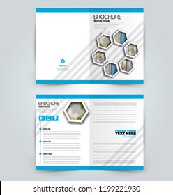 Abstract flyer design background. Brochure template. Can be used for magazine cover, business mockup, education, presentation, report. Blue color. Vector illustration.