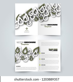 Abstract flyer design background. Brochure template. Can be used for magazine cover, business mockup, education, presentation, report. Green color. Vector illustration.