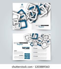 Abstract flyer design background. Brochure template. Can be used for magazine cover, business mockup, education, presentation, report. Blue color. Vector illustration.