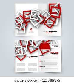 Abstract flyer design background. Brochure template. Can be used for magazine cover, business mockup, education, presentation, report. Red color. Vector illustration.