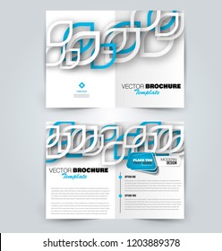 Abstract flyer design background. Brochure template. Can be used for magazine cover, business mockup, education, presentation, report. Blue color. Vector illustration.