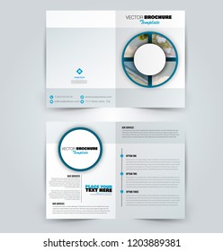 Abstract flyer design background. Brochure template. Can be used for magazine cover, business mockup, education, presentation, report. Blue color. Vector illustration.