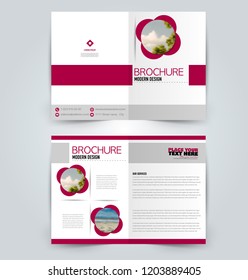 Abstract flyer design background. Brochure template. Can be used for magazine cover, business mockup, education, presentation, report. Pink color. Vector illustration.