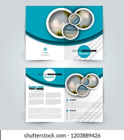 Abstract flyer design background. Brochure template. Can be used for magazine cover, business mockup, education, presentation, report. Blue color. Vector illustration.